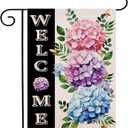 Hydrangea Spring Summer Garden Flag 12.5x18 Inch Double Sided Outside, Floral Welcome Yard Outdoor Flag