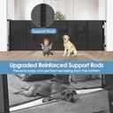 Reinforced 100 Wide Retractable Baby Gate with Support Rods, Upgrade Extra Wide Dog Gate Retractable Pet Gate to Prevent Crawling Through, Indoor/Outdoor Mesh Gate for Large Openings (Black)