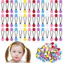 36 Pieces Hair Ties Balls Ponytail Holders Colorful Twin Bead Ponytail Balls 80s 90s Elastic Hair Accessories for Baby Kid(16 mm,Multicolor)
