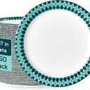 JOLLY PARTY Paper Plates Disposable, 360 Count 8.37 inch Dinner Plates, Soak Proof, Cut Proof for Everyday Use, Diamond Pattern Rim Design (Green Blue-360pack)
