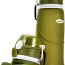 Collapsible Silicone Water Bottles-750ML,Medical Grade,BPA Free Travel Water Bottle Can Roll Up,26oz,Leak Proof Foldable Sports & Outdoor Water Bottles (Green)