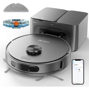 Robot Vacuum and Mop Combo, 3-in-1 Robotic Vacuum Cleaner with 70-Day Self-Emptying Base, 360 LiDAR Navigation, Auto-Return & Smart Mapping, 6000Pa Strong Suction for Pet Hair, Carpets & Hard Floors