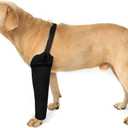 Dog Recovery Sleeve - Front Leg Only, Cone Collar Alternative, 2.5mm Thick Waterproof Abrasion-Resistant Pet Leg Sleeve, Washable, Prevents Licking/Biting & Keeps Wounds Dry (Black, Large)