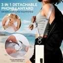 Phone Lanyard Crossbody Detchable Phone Strap 3 in 1 Adjustable Anti Theft Universal Cell Phone Lanyard for Men & Women, ID Holder, Phone Accessories Travel Essentials, Grey