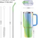 40 oz tumbler with handle and straw,Double Wall Vacuum Reusable Stainless Steel Insulated Water Bottle,With Leak Proof lid and Straw for Iced or Cold Beverages (Fairyland)