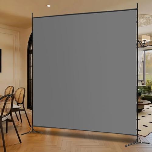 Carivia Room Divider - 6 Ft Single Panel, 69''W x 70''H Freestanding Privacy Screen for Room Separation, Portable Partition in Grey