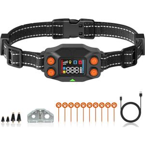 GPS Wireless Dog Fence, GPS Dog Collar Fence System, Adjustable 25-999 Yards Range, IPX7 Waterproof, 5 Training Modes for Medium/Large Dogs Over 15 Lbs