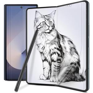 3+3 Paperfeel Anti-Glare Matte Screen Protector for Samsung Galaxy Z Fold 6, 3 Pack Inside Paperfeel Film + 3 Pack Front Anti-Glare Matte Film, Anti-Fingerprint, Self-Healing, Highly Responsive Touch, Easy Installation with Alignment Jig