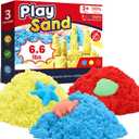 FURWEY 6.6lbs Play Sand,Mixed Packaging of 3-Color Sensory Sand,Suitable for Children to Shaping, Squeezing and MoldingWithout Molds