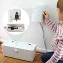 Power Strip Cover and Outlet Cover Box - Effectively Baby Proofs Power Strip on Floor or Wall, Protects Small Hands & Fingers, Cover Box and Outlet Cover Box (White-Bundle)
