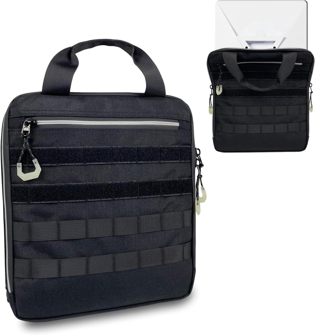 Carrying Case for Starlink Mini, Waterproof Oxford Tactical Fishing Tackle Bag with MOLLE System & Cable Port, Portable Storage Bag for Fishing, Camping & Boating