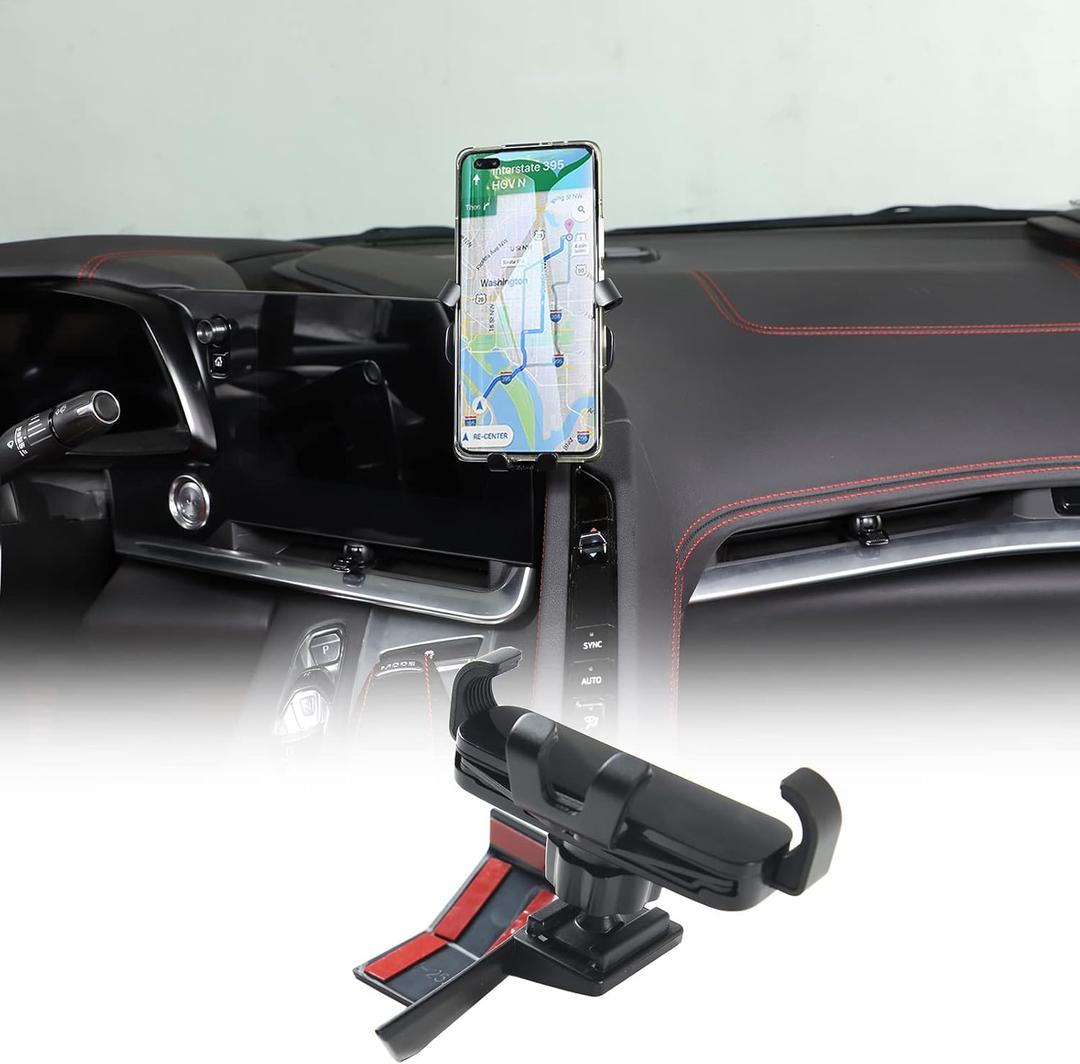 Car Phone Mount Fit for Chevrolet Corvette C8 2020-2025, Cell Phone Holder for Center Console Navigation Screen Handsfree Car Stand, Telescopic Arm Holder - Style B