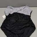 B2prity Women's One Piece Swimsuits Tummy Control Front Cross Bathing Suits Tie Back Slimming V Neck Swimwear Black Stripe, XL