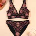 Two Piece Bathing Suit for Women Tummy Control Swimsuits High Waisted Bestselling Bikini Sets Floral Push Up Top (S)