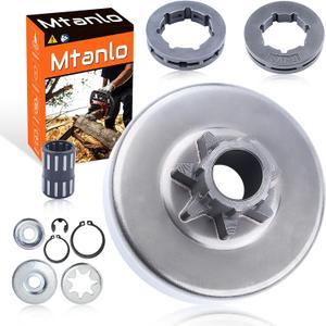 3/8" Clutch Drum 7/8T Washer Repair For Stihl 038 MS380 MS381 042AV 048 Chainsaw, Clutch Drum, Sprocket Rim, Clutch Needle Bearing, Clutch Washer Repair Kit