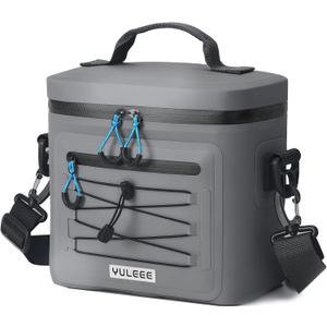 Cooler Bag, 7/16/30 Can Soft Sided Small Portable Insulated Cooling Pack, Everyday Lunch Cooler, Leakproof Ice Chest for Beach, Camping, Travel, Picnic (Gray)