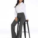 Tapata Women's 28''/30''/32''/34'' Stretchy Bootcut Dress Pants with Pockets Tall, Petite, Regular for Office Work Business (Gray, S)