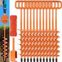 2025 Heavy Duty Ground Anchors Screw in - Tent Stakes Heavy Duty, Orange Spiral Stakes for Trampoline, Camping & Hard Ground, Mobile Home Anchors (12PCS,15in)