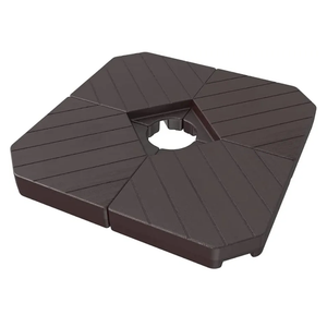 wikiwiki Large Base 1-Psc 430 Lbs Cantilever Hanging Patio Umbrella Base Heavy Duty Offset Weighted Base for Offset Cantilever Umbrella (Dark Brown)