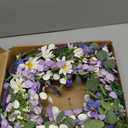 22 Inches Spring Wreaths for Front Door Blue Spring Door Wreath Summer Floral Wreath with Wildflower Lanvender for Wall Porch Indoors Outdoor Window Home Decorations