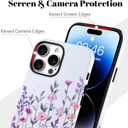 Magnetic for iPhone 14 Pro Max Case [Compatible with Magsafe] Colorful Floral Flower Pattern Design, Full Body 2 in 1 Shockproof Scratch Resistant Protective Cover for Women Girl (White)