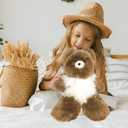 Alpaca Bear Stuffed Animal Crafted in Luxury Alpaca Wool Hypoallergenic & Ultra-Soft Toy Perfect for Cute Nursery Decor and a Huggable Gift (Brown & White, 18 inches)