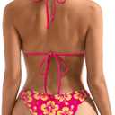 SUUKSESS Women Halter String Two Piece Bikini Sets Reversible Thong Swimsuit (M)