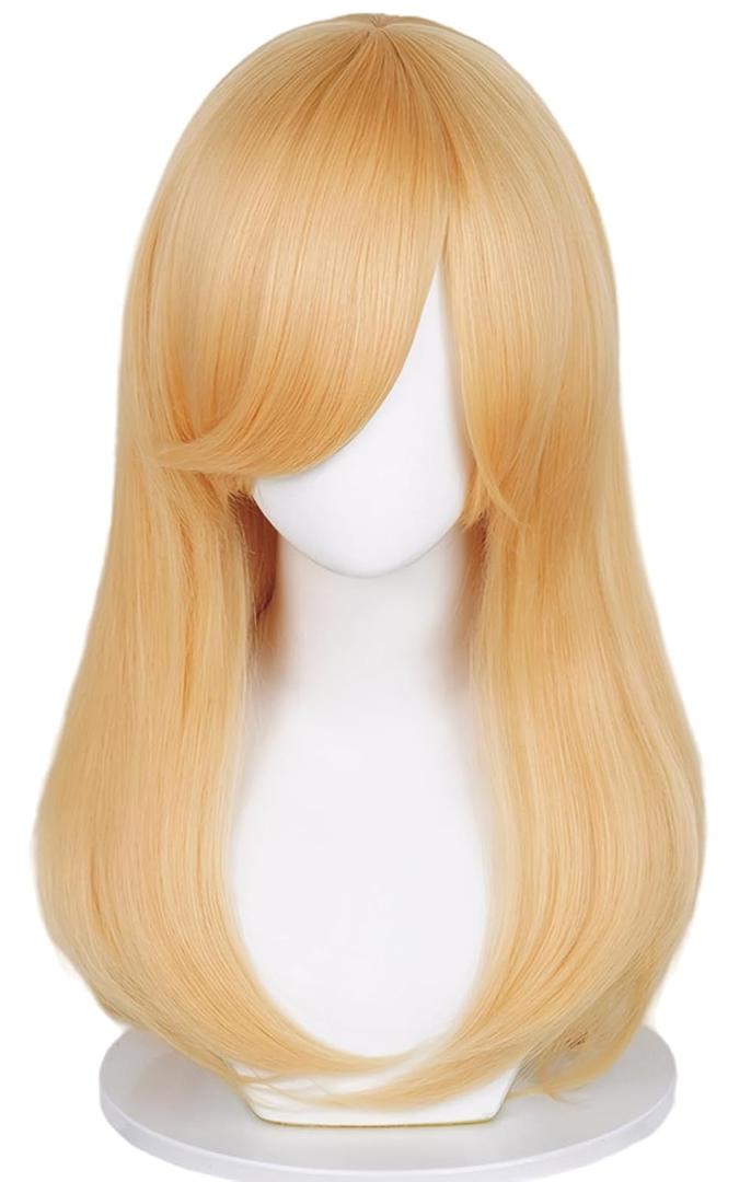 LABEAUT Orange Medium Long Cosplay Wig with Bangs for Women Men,19.7 Inch Straight Synthetic Wig,Natural Looking,Soft & Lightweight,Heat Resistant,Easy to Style for Daily Wear,Party & Cosplay