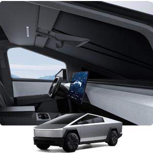 BASENOR 2024 2025 2026 Tesla Cybertruck Windshield Sunshade [Nano Ice Crystal Cooling] Folding Front Window Sun Shade Block UV Full Cover [No Gaps] Heat Protection Visor for Cybertruck Accessories
