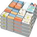 DIMJ Drawer Organizer Clothes, 24 Pack Dresser Organizer, Foldable Closet Organizers and Storage, Fabric Dresser Drawer Organizers, Drawer Dividers for Nursery, Baby Clothes, Underwears, Sock (Gray)