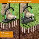 seasky Lawn Aerator, Manual Lawn Aerator Tool with Padded T-Handle, Wide Foot Plate & 15-3 Inch Solid Steel Spikes, Dual-Layer Design for Effortless Aeration in Lawn, Yard and Garden Soil