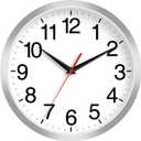 Rohioue 12 Inch Wall Clock Modern Battery Operated Silent Non Ticking Analog Clock Decorative for Bedroom Kitchen Bathroom Office Home Living Room (Silver)