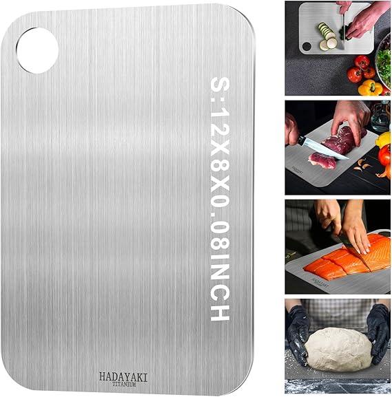 Titanium Cutting Board for Kitchen with Silicone Mat, Dual-Sided, Durable
