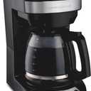 Hamilton Beach 12 Cup Programmable Drip Coffee Maker Machine, Regular & Bold Brew Options, Auto Pause and Pour, Glass Carafe, Black with Stainless Accents (46299J)