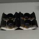 MIAMIO  Espresso Cups Set of 4 (3.5 oz) Japanese Tea Cups Ceramic/Handleless Mug with removable Wooden Cuff/Coffee Cups without Handle (Black)