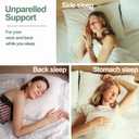 100% Natural Talalay Latex Pillow for Sleeping with Removable Cotton Cover, Premium Soft Bed Pillow Helps Relieve Pain and Pressure, Suitable for Side Back or Stomach Sleepers (Queen (Medium))
