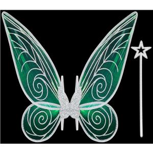 quescu Fairy Wings for Adults,Butterfly Wings for Girls,Angel Wings,Fairy Costume for Women Halloween Dress Up Party Favor (Silver)