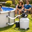 14 Inch Pool Sand Filter Tank Replacement Kit with 6-Way Multi-Port Valve and 1.25/1.5 in Hose Adapters for Compatible Above Ground Sand Filter Systems, Pump Not Included