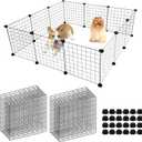 Dog Playpen 12Panels,43.7x43.7x13.8 inches Pet Play Pen House for Medium/Small Dogs Adjustable Dogs Guinea Pig Cage Fence Pen