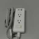 Cruise Ship Essentials, HANYCONY Flat Plug Extension Cord, Power Strip with 6 Outlets 3 USB Ports, 5ft Outlet Extender with Wall Mount No Surge Protector for College Dorm Room Travel Essentials (White)