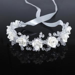 Needzo First Communion Flower Headband with Ribbon Hair Accessory, Perfect for Weddings and Special Occasions, One Size Fits Most