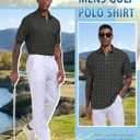 Hodaweisolp Men's Golf Shirts Dry Fit Moisture Wicking Performance Athletic Zipper Short Sleeve Polo Shirt for Men (Black, XXL)