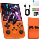 R36 PROMAX Retro Handheld Game Console,4.0 Inch Full-Lamination IPS Screen Retro Gaming Console,Linux System,Built-in 64GB Memory Retro Game Console,Portable Arcade Video Gaming Console