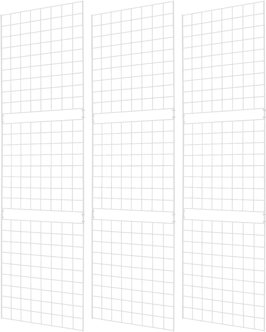 7RiversART Grid Wall Commercial Grade Gridwall Panels – Heavy Duty Grid Panel for Any Retail Display Wall Grid 2' Width x 7' Height, White (Pack of 3) Easily Portable