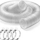 2-1/2"x10'Dust Collection Hose(Black Wire),2 1/2 Inch Dust Collection Tube with 304 Stainless Steel Hose Clamps,PVC 2.5 Collector Flexible Tube- Puncture Resistant