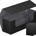 Homthy Card Deck Case for Trading Cards, Leather Magnetic Closure Commander Card Storage Box Holding 600+ Sleeved Cards Fit for MTG TCG and Sport Cards