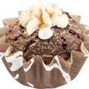 Restaurantware Panificio 0.4 Ounce Baking Cups 200 Flared Cupcake Liners - Oven-Ready Freezable Brown And White Paper Muffin Cases Disposable Chocolate Wisp For Wedding Parties Baby Showers (Small)
