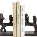 Creative Co-Op Resin Birds on a Branch Shaped Bookends (Set of 2 Pieces)