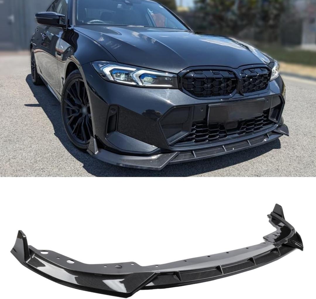 WheelX Front Lip Compatible with BMW G20 3 Series M Sport LCI 2023-2026 330i 330e M340i & xDrive Models, Air Dam Lower Chin Bumper Spoiler Splitter, Protection Body Kit (Gloss Black)