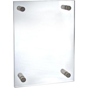 Azar Displays 105506 Standoff Sign Holder, 8.5" W x 14" H,Clear (Silver)